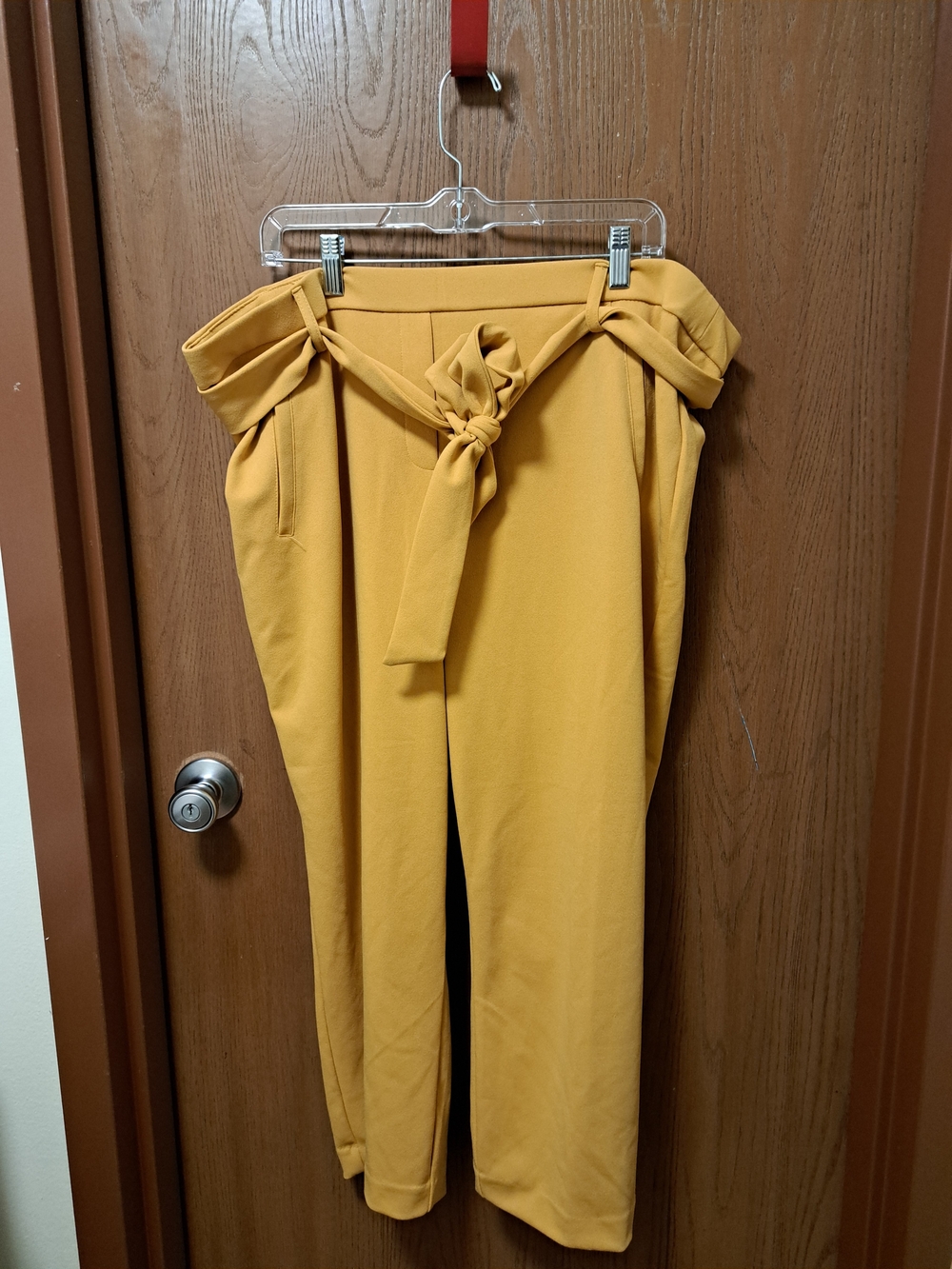 Jules & Leopold Mustard Yellow Paperbag Waist Cropped Pants